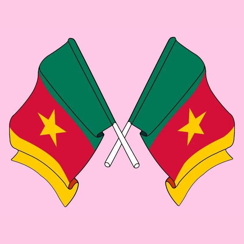 Two flags Cameroon