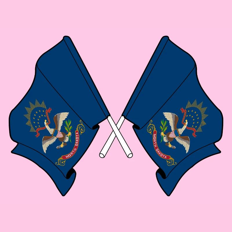 Two flags crossed North Dakota