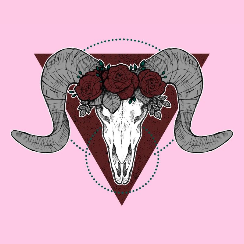 Skull and roses