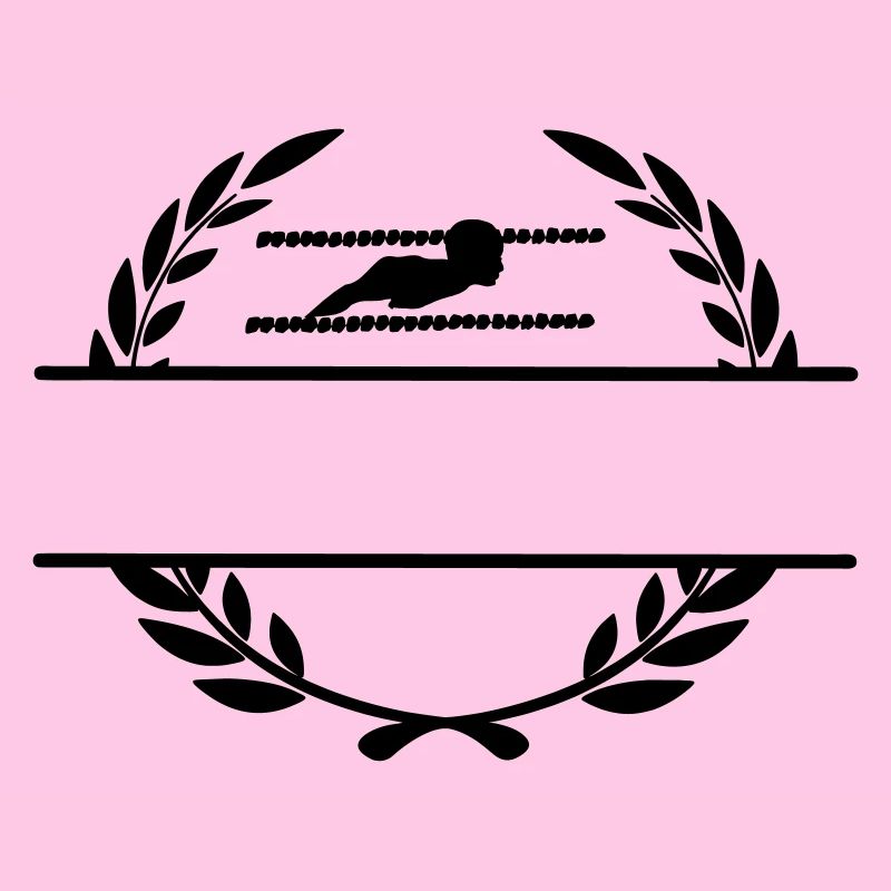 Schwimmer im Lorbeerkranz-Monogramm