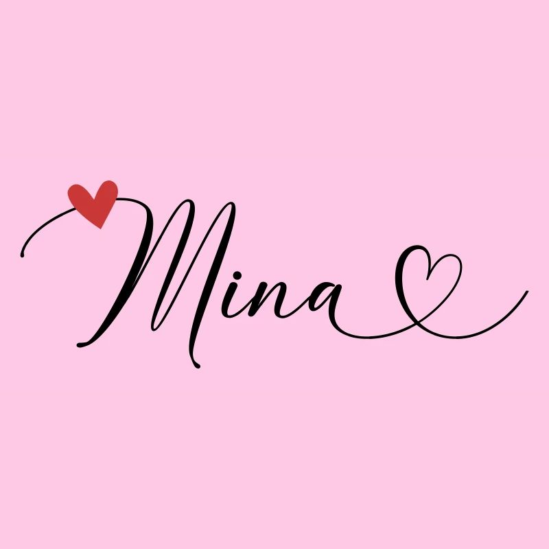 Mina Surname First name Calligraphy Heart