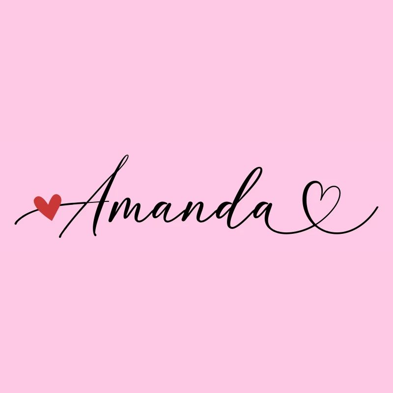 Amanda Last name First name Calligraphy heart