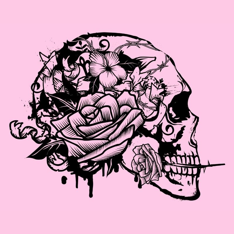 Skull with Rose