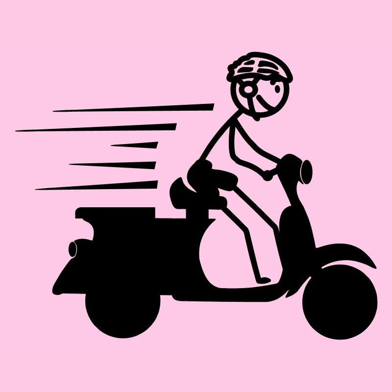 Scooter avec garçon stickmen