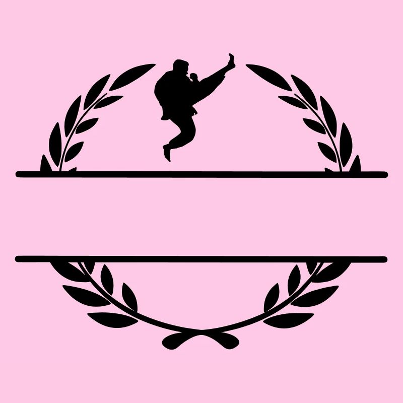 Karate oder Taekwondo gesprungener Schaufel Lorbeerkranz