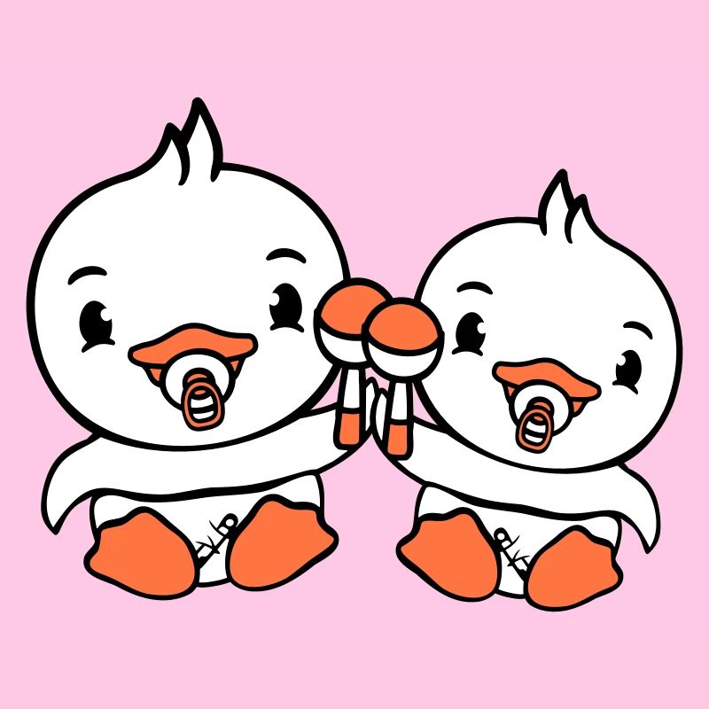 2 Enten Babies Baby Kinder Schnuller Windel Rassel