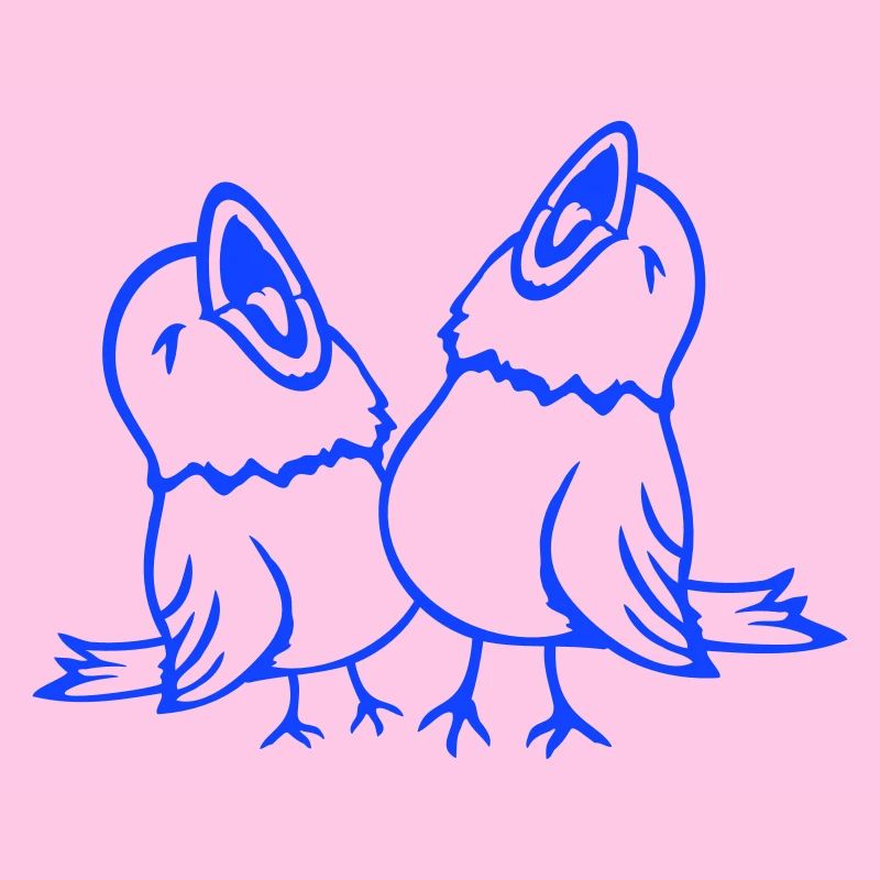 2 perruches, oiseaux chanteurs, moineaux, équipe de gazouillis