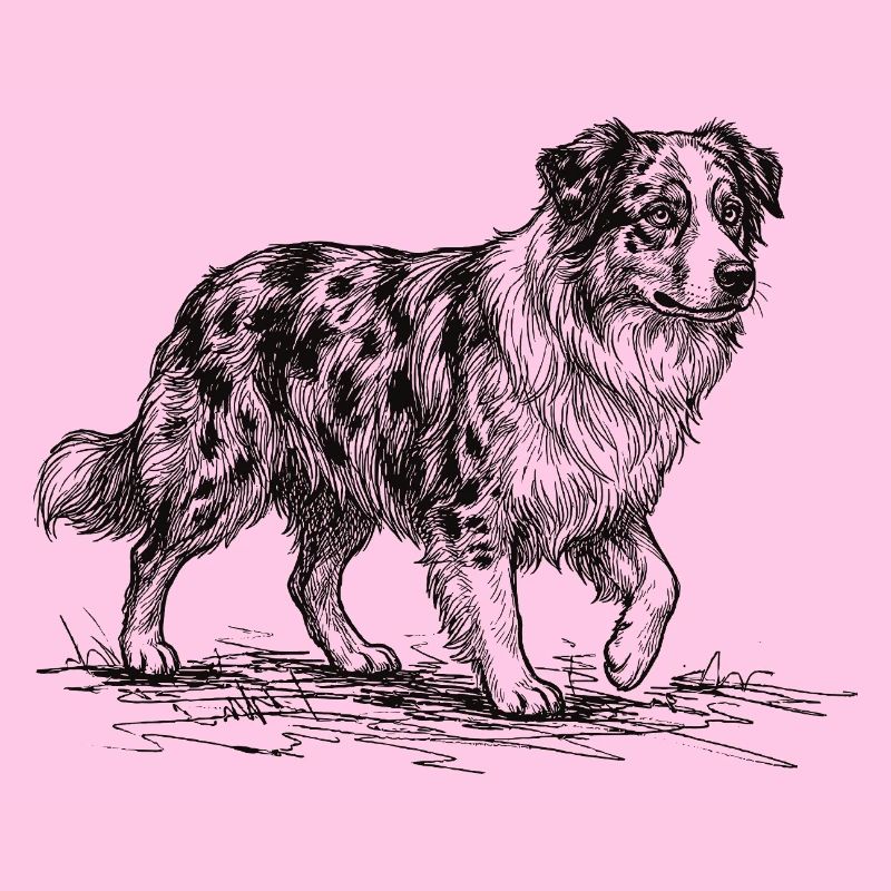 Australian Shepherd Sketch – Hund Design