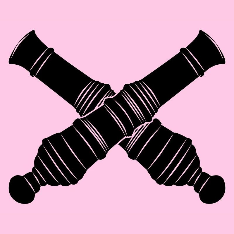 Two cannon barrels crossed
