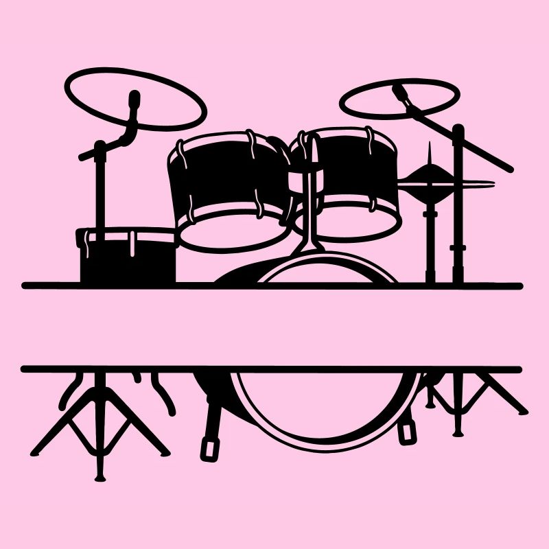 Drum Kit Name Banner Logo