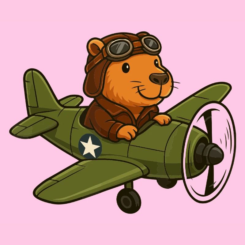 Flying Beaver Pilot in Plane