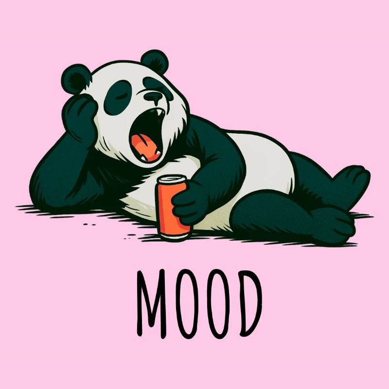 Relaxed panda with drink design