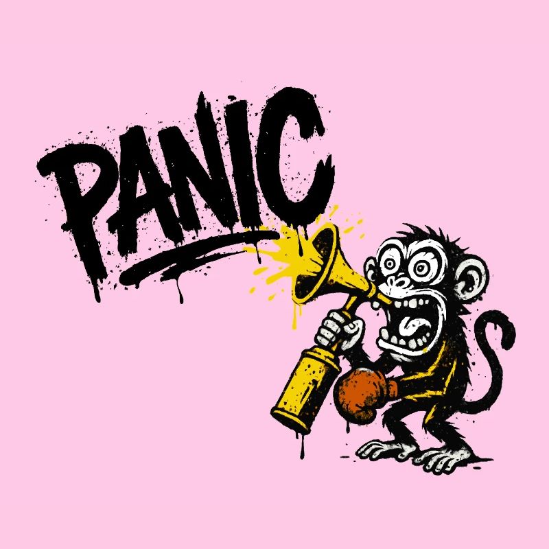 Expressive monkey with megaphone