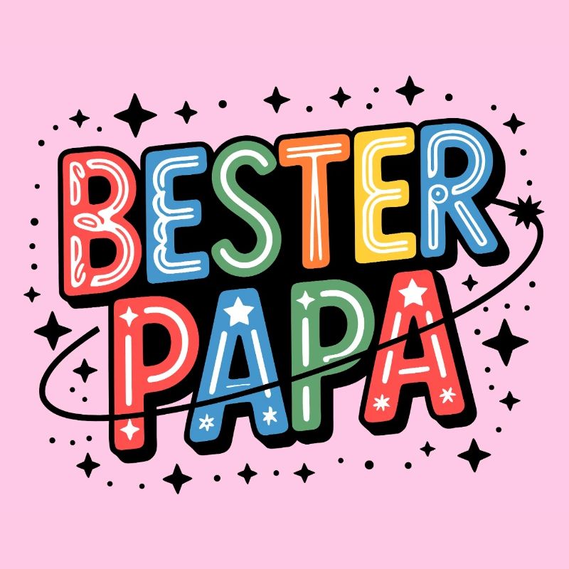 Best Papa Neon Colored Design