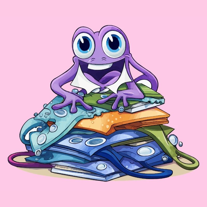 Creative Monster on Stack of Books