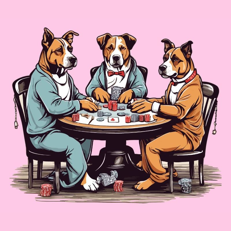 Three Dogs Playing Poker