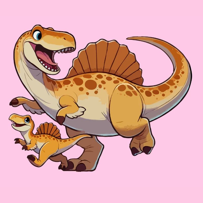 Spinosaurus mère et enfant