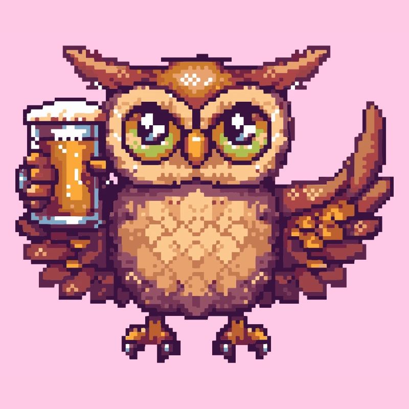 Eule Pixel Bier