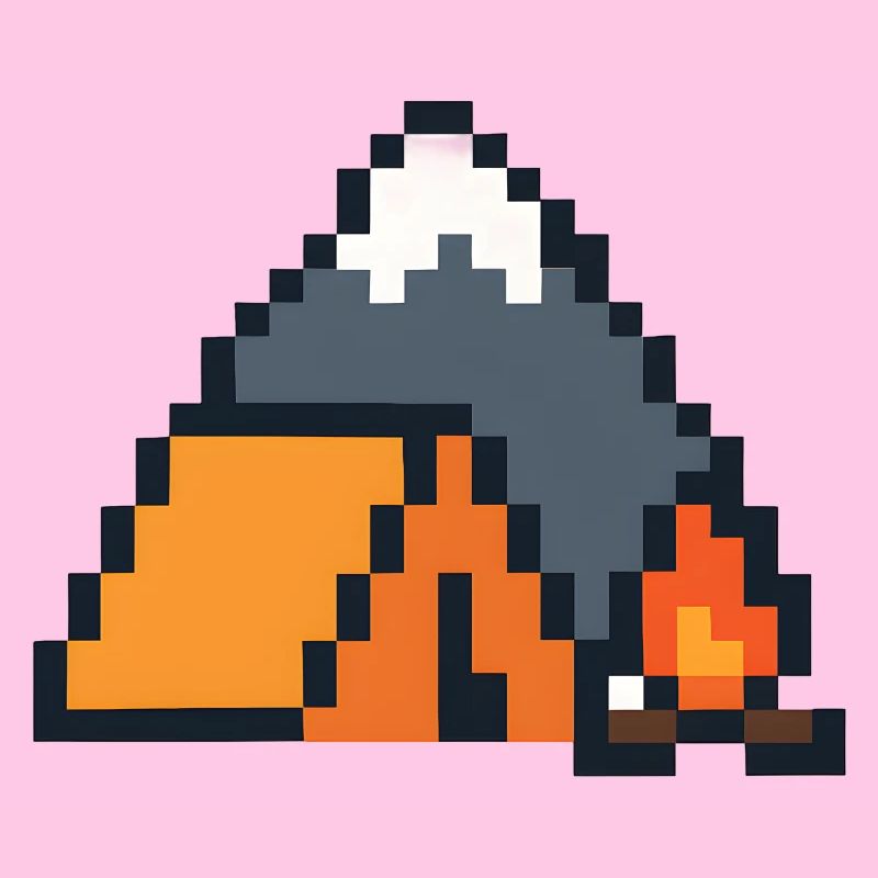 Pixel Sleeping Fox Moonlit Night