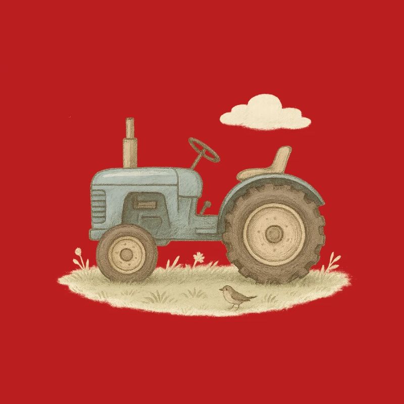 Blauer Oldtimer-Traktor