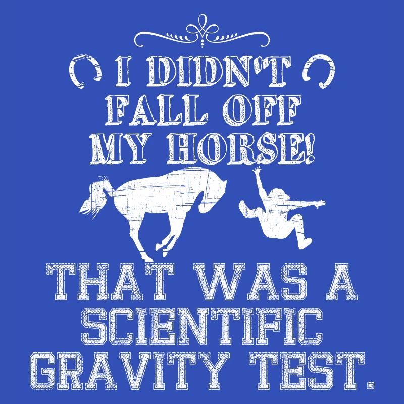 Horse rider dropping gravity science