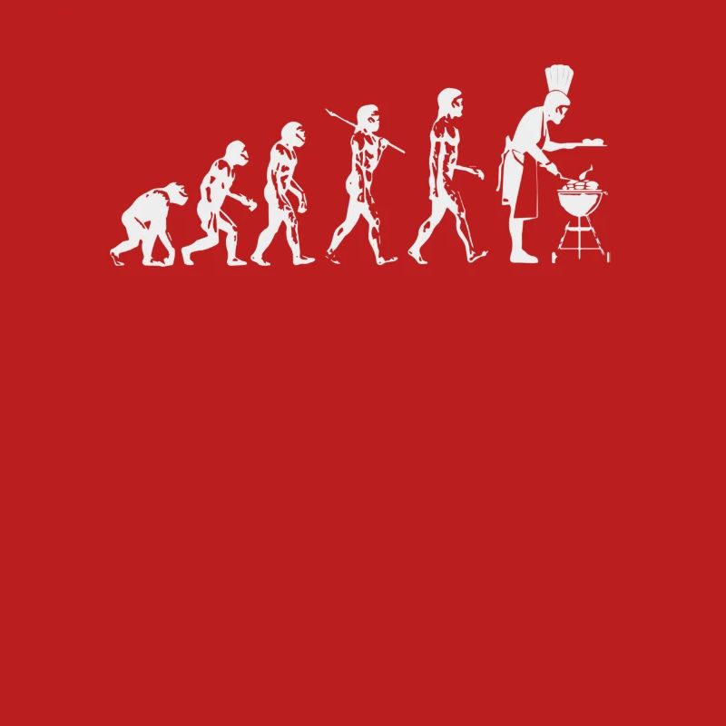 Evolution grillen Fleisch Witz Spaß Mann Geschenk