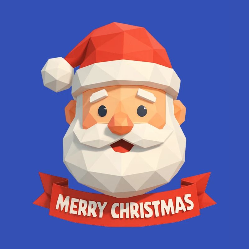 Weihnachtsmann Polygon Design – Merry Christmas