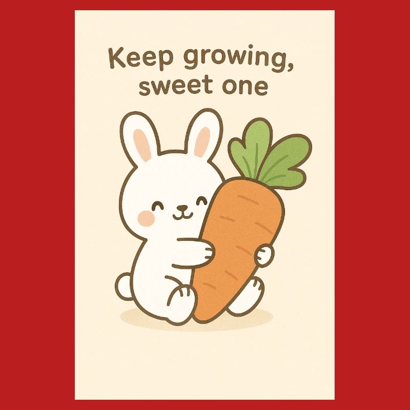 Kawaii Bunny Umarmt Riesenkarotte