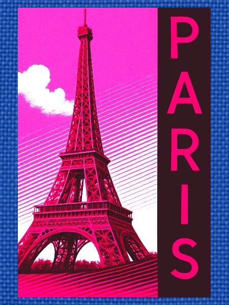 Paris Pink Eiffel Turm Retro