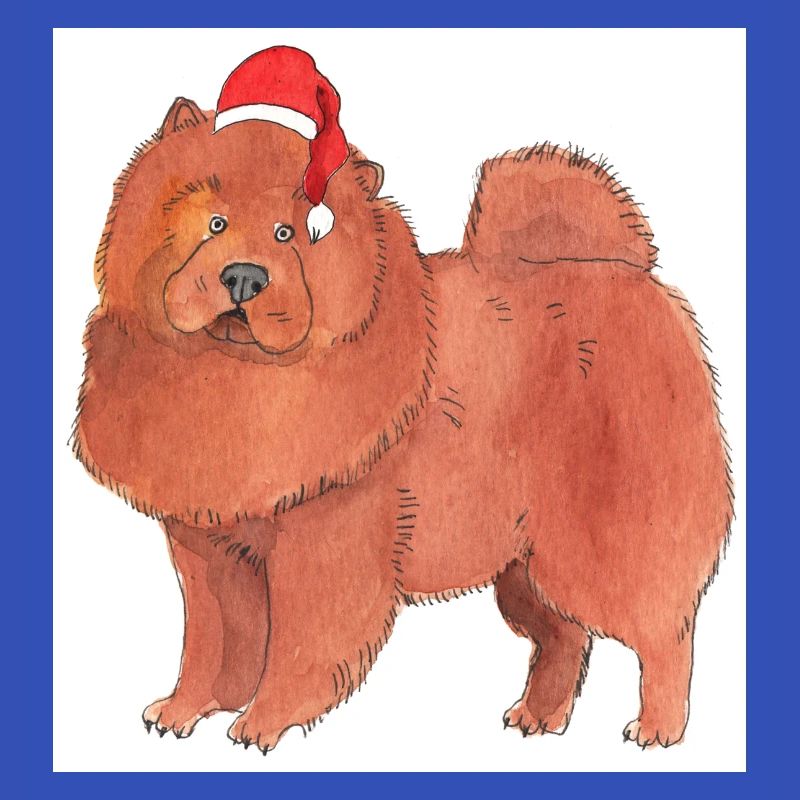 Autocollant de Noël Chow Chow