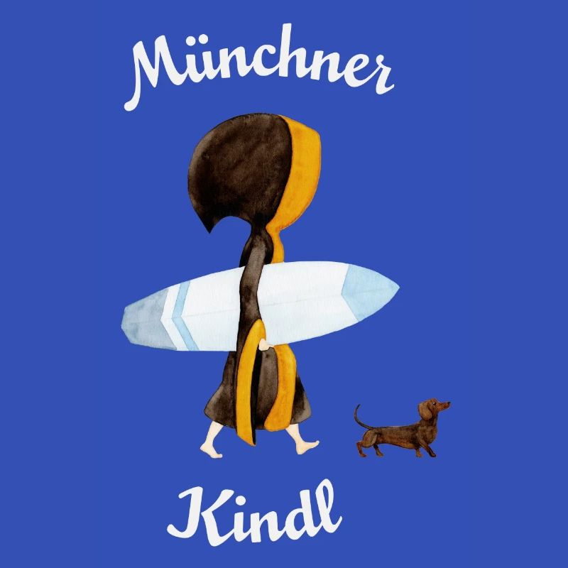 Münchner Kindl "Eisbach Surfer" mit Dackel