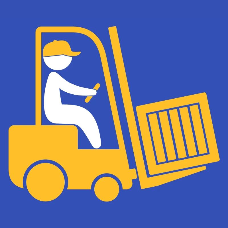 A Forklift Transporting A Box