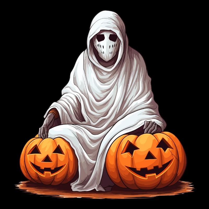 Gruseliger Halloween Horror Kürbis Geist