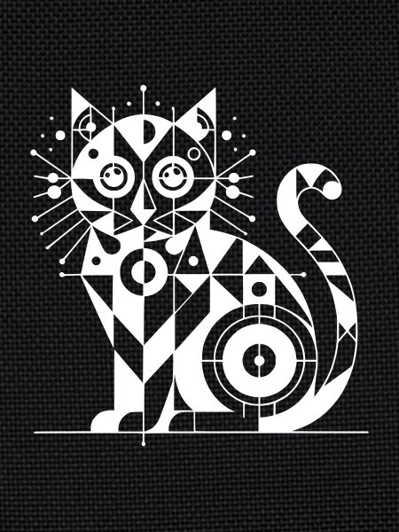 Geometric Cat Lines Design
