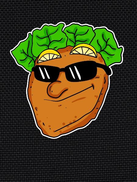 Cool schnitzel with sunglasses
