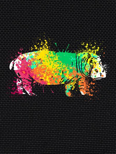Splash Art Flusspferd Nilpferd Hippo