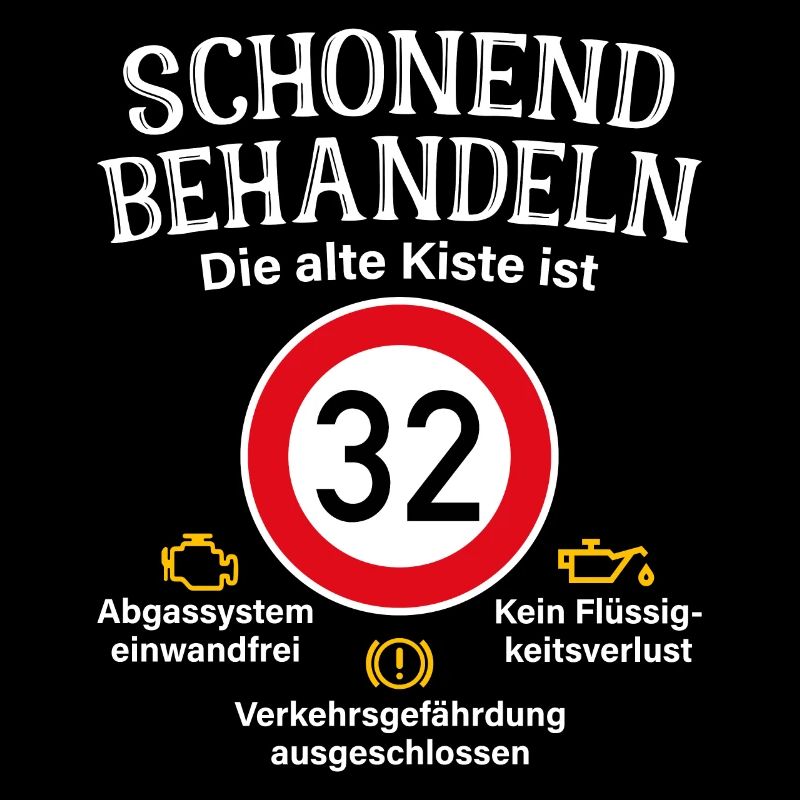 32. Geburtstag Schonend Behandeln 32 Alte Kiste 32