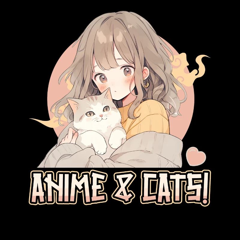 Anime and Cats Kawaii Mädchen Anime