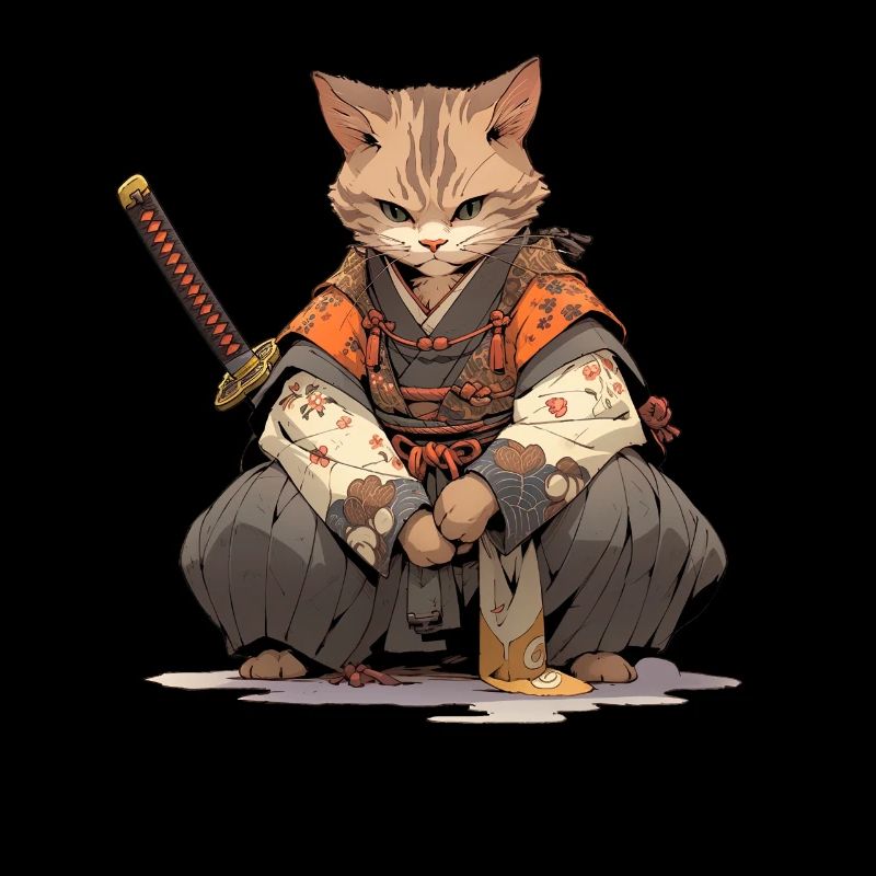 Asien Katze Japanischer Samurais Samurai