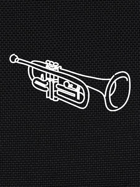Drawn painted trumpet