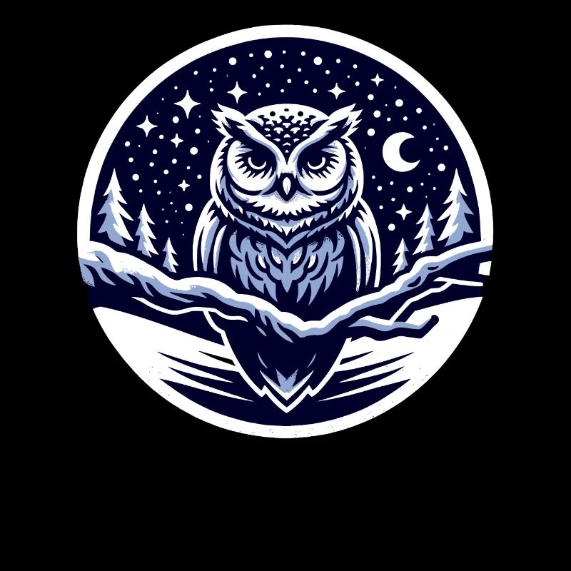 Nuit de hibou tranquille : l’élégance étoilée de l’hiver