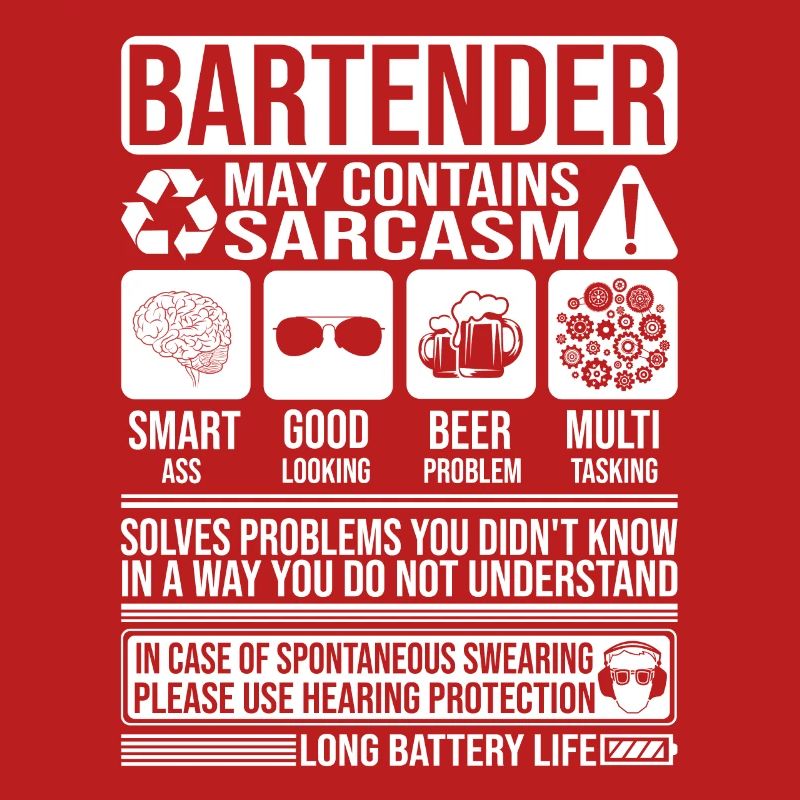 Bartender Sarcasm funny Gift Bartender