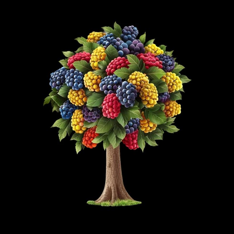 Bunter Baum Mit Fruchtigen Beeren