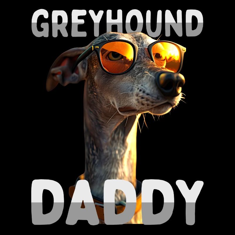 Greyhound Daddy Hunde Papa Vatertag Dad Windhund