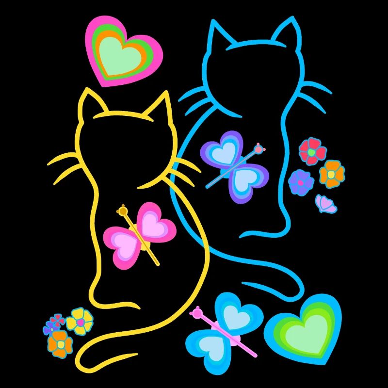 Cat Cats Spring Kitten Kids Retro 80s