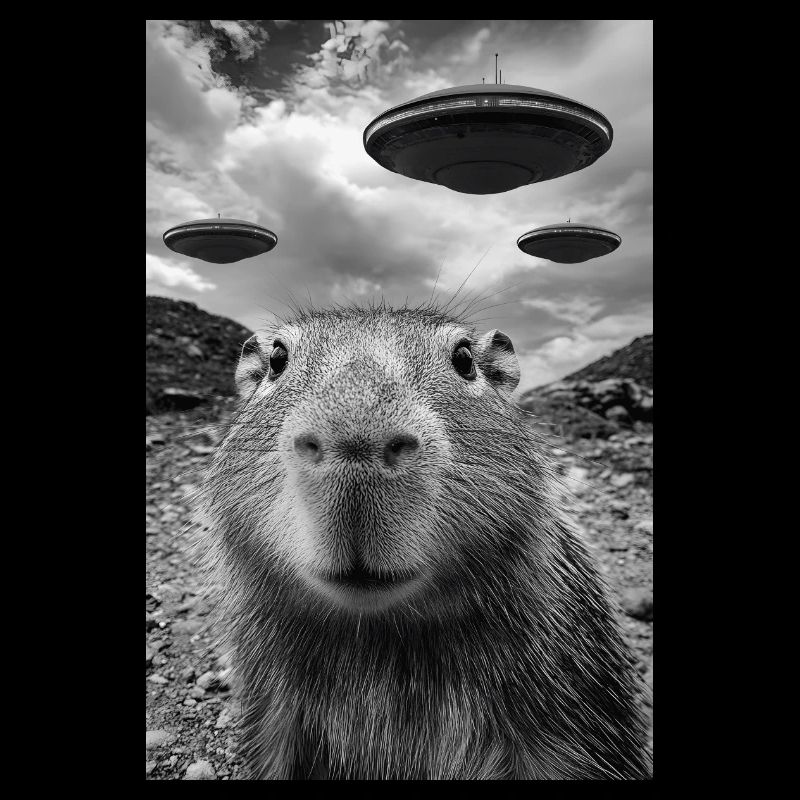 Drôle Capybara Selfie OVNI Alien