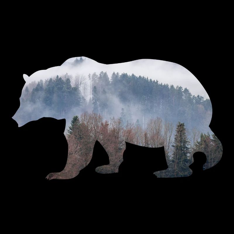 Bär mit Wald