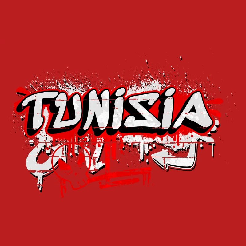 Design de drapeaux de la Tunisie graffiti