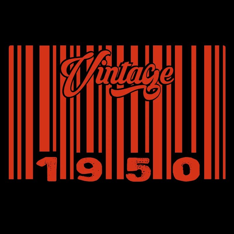 vintage 1950 né en 1950 75 ans bar code anniversai