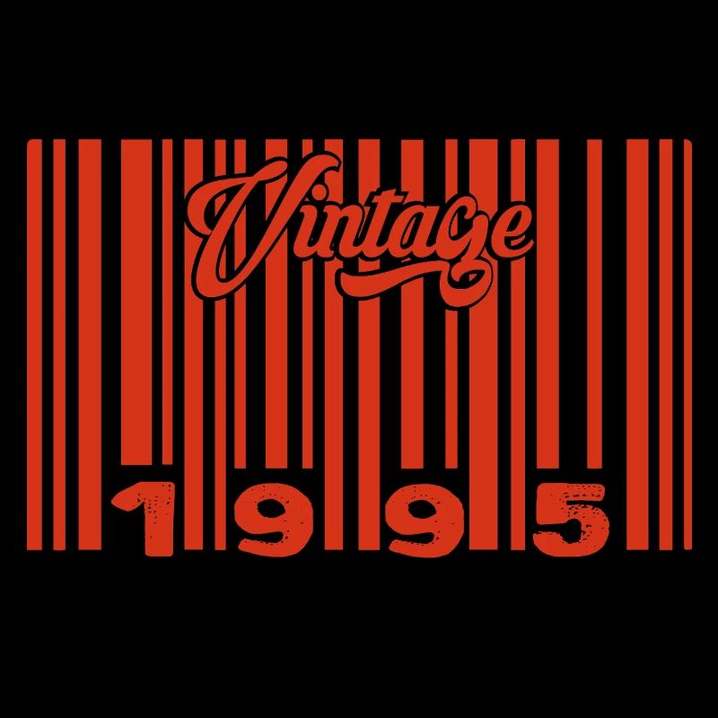 vintage 1995 né en 1995 30 ans bar code anniversai